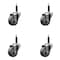 Service Caster 3'' SS Gray Poly Wheel Swivel 3/4'' Expanding Stem Caster Set, 4PK SCC-SSEX20S314-PPUB-34-4 - alternate 1